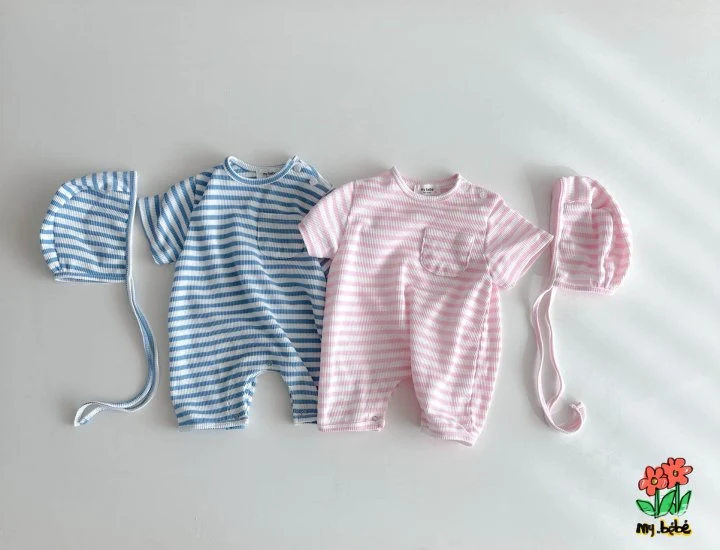 My Bebe - Korean Baby Fashion - #onlinebabyshop - Waffle Body Suit Set
