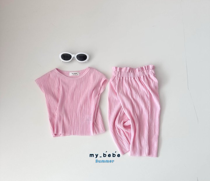 My Bebe - Korean Baby Fashion - #onlinebabyshop - Pleated Set - 9