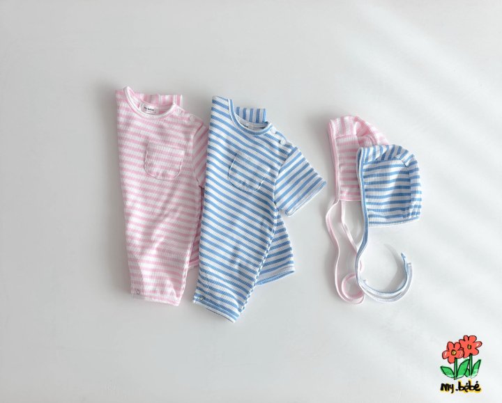 My Bebe - Korean Baby Fashion - #smilingbaby - Waffle Body Suit Set - 2