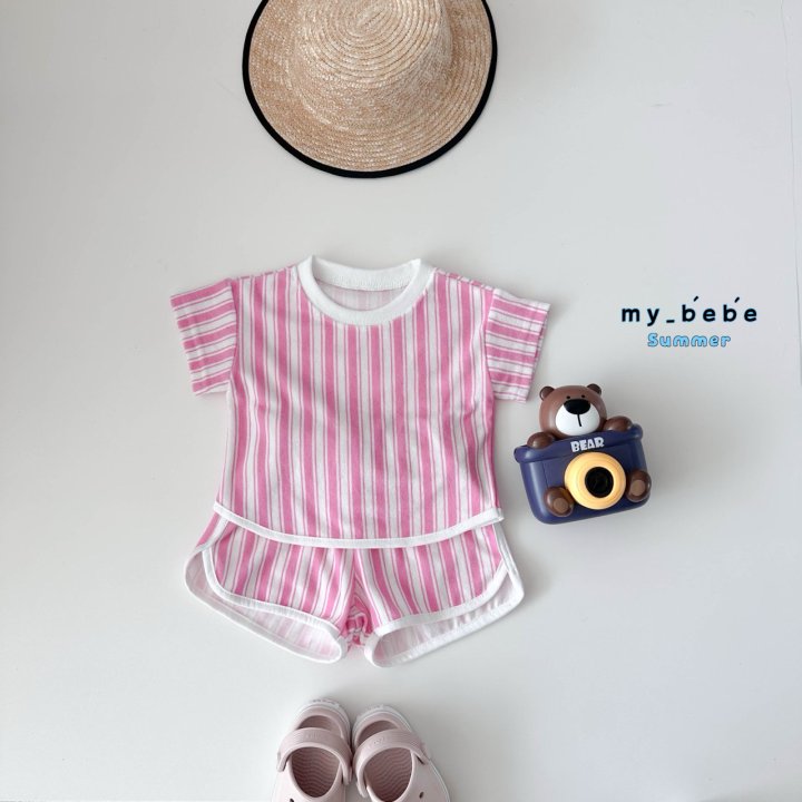 My Bebe - Korean Baby Fashion - #smilingbaby - Terry Top Bottom Set - 9