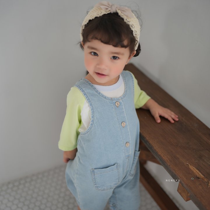 Neneru - Korean Baby Fashion - #onlinebabyshop - Nunu Denim Overalls - 4