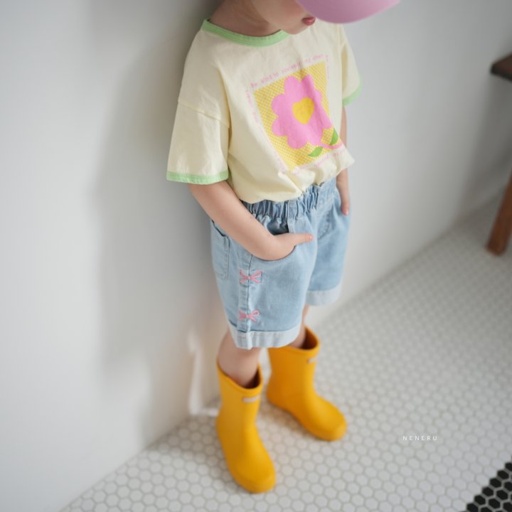 Neneru - Korean Baby Fashion - #babyboutique - Ribbon Embroidery Shorts - 4
