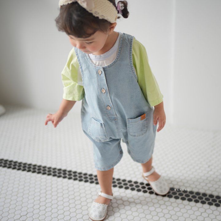 Neneru - Korean Baby Fashion - #babyboutiqueclothing - Nunu Denim Overalls - 6