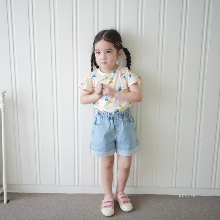 Neneru - Korean Baby Fashion - #babyclothing - Ribbon Embroidery Shorts - 6