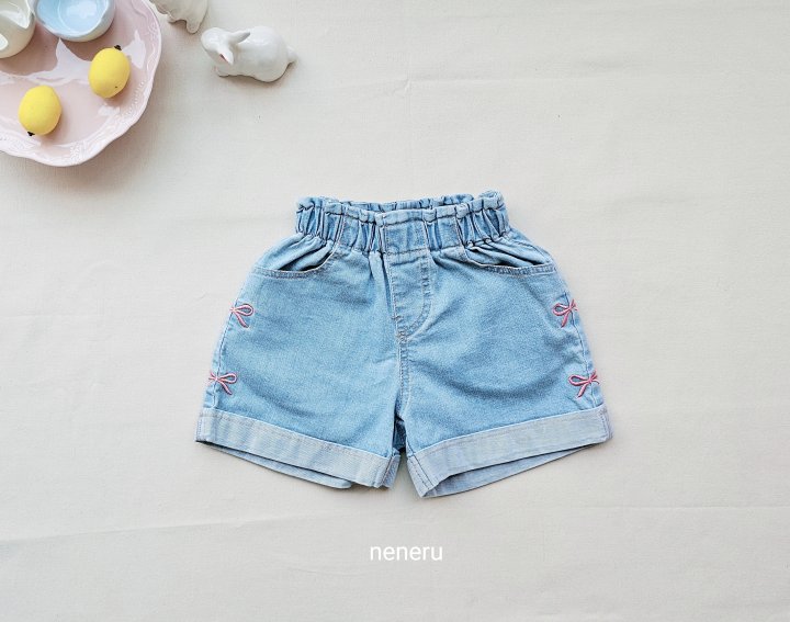 Neneru - Korean Baby Fashion - #babyfashion - Ribbon Embroidery Shorts - 7
