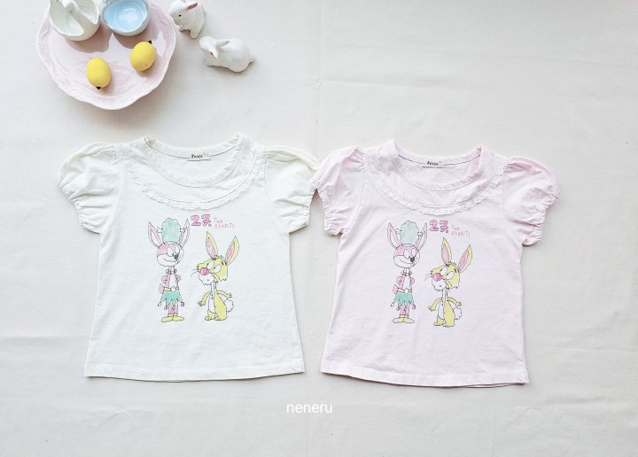 Neneru - Korean Baby Fashion - #babyfever - Two Rabbit Tee - 10