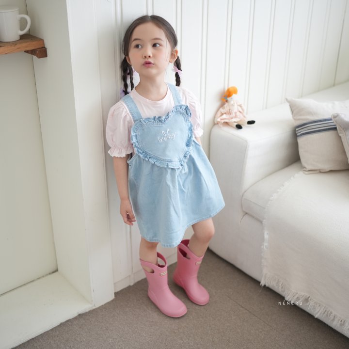 Neneru - Korean Baby Fashion - #babylifestyle - Heart Overalls - 3