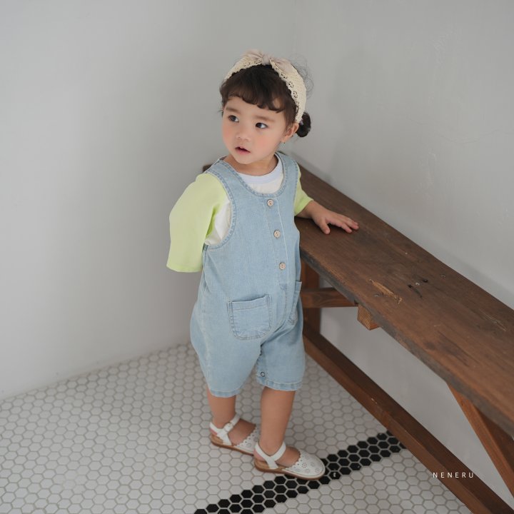 Neneru - Korean Baby Fashion - #onlinebabyboutique - Nunu Denim Overalls - 2