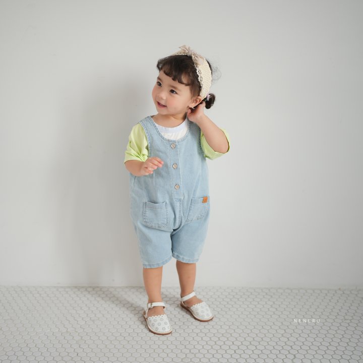 Neneru - Korean Baby Fashion - #onlinebabyshop - Nunu Denim Overalls - 3