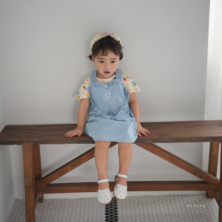 Neneru - Korean Baby Fashion - #onlinebabyshop - Heart Overalls - 10