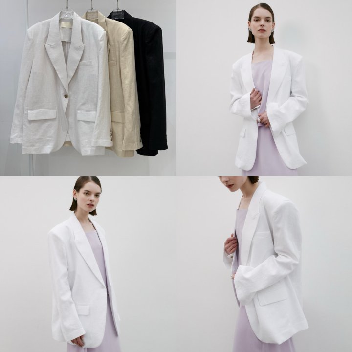 Neroli36 - Korean Women Fashion - #womensfashion - Marine Linen Jacket - 4