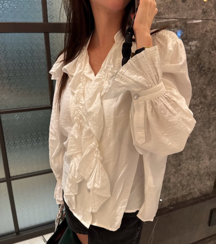 Neroli36 - Korean Women Fashion - #momslook - Frill Embroidery Blouse - 11