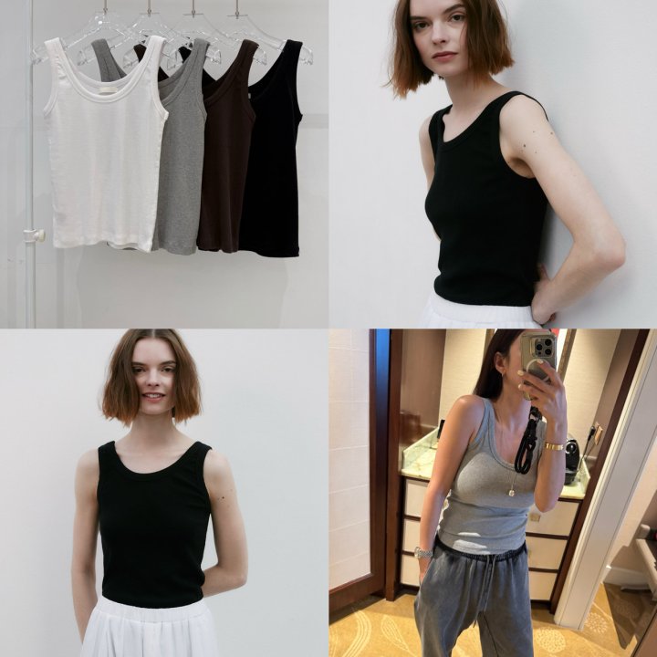 Neroli36 - Korean Women Fashion - #thelittlethings - Return Ribbed Sleeveless Top - 4