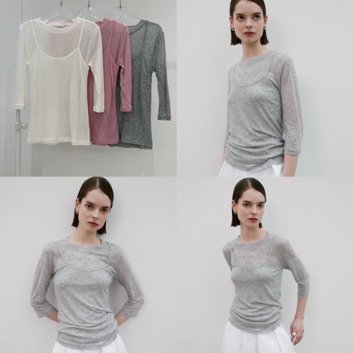 Neroli36 - Korean Women Fashion - #womensfashion - See Through Set Top - 4