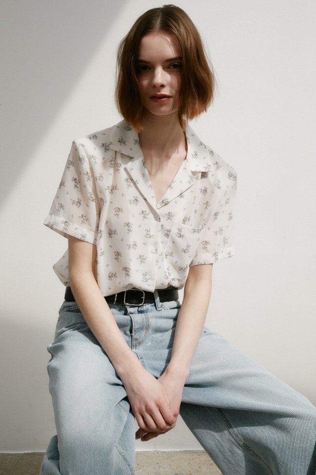 Neroli36 - Korean Women Fashion - #momslook - Flower Padded Shirt - 5
