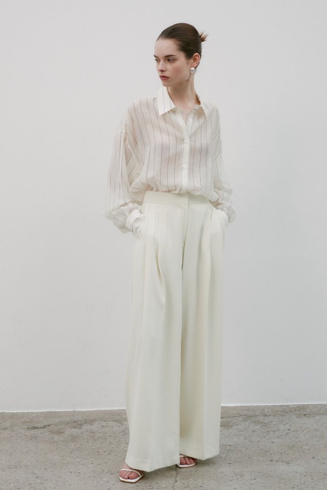 Neroli36 - Korean Women Fashion - #momslook - Tencel Stripe Shirt - 10