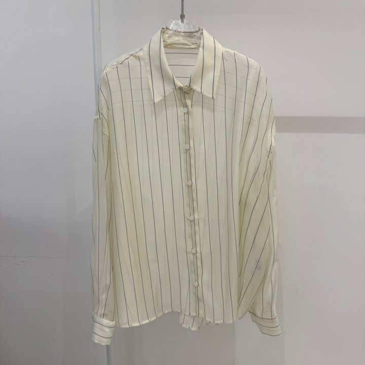 Neroli36 - Korean Women Fashion - #momslook - Tencel Stripe Shirt - 2