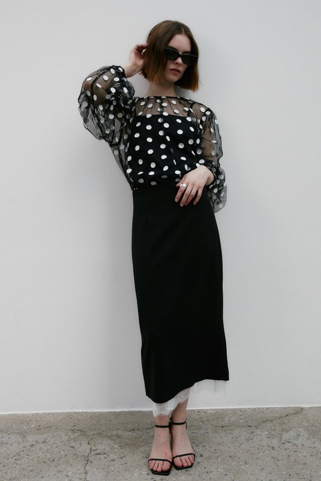 Neroli36 - Korean Women Fashion - #momslook - Dot Embroidery Set Blouse - 10