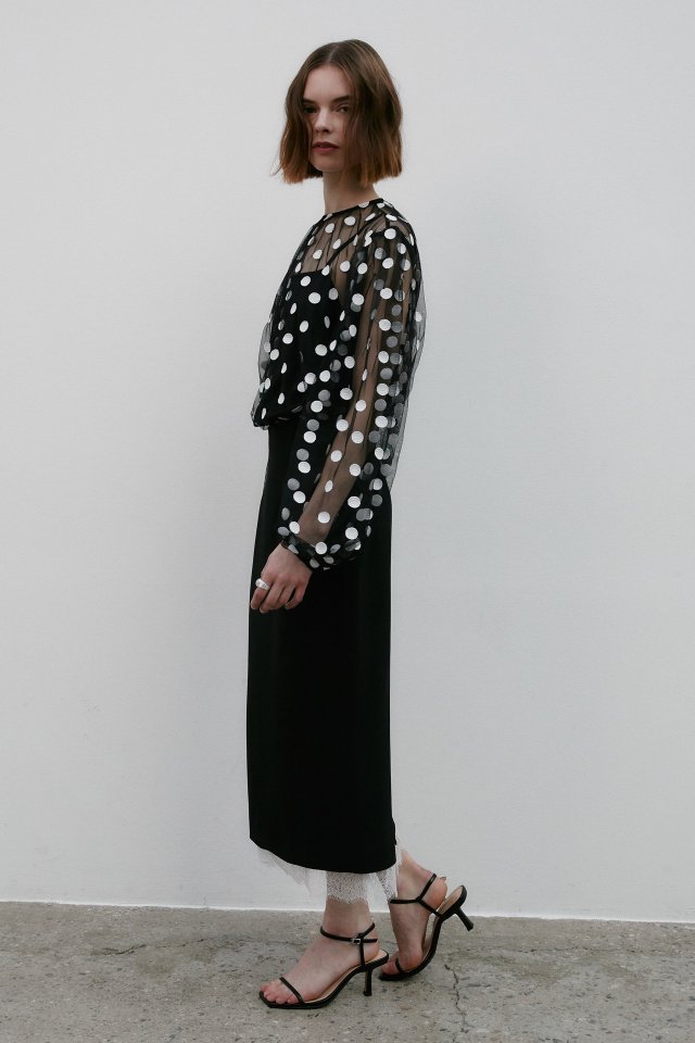 Neroli36 - Korean Women Fashion - #momslook - Dot Embroidery Set Blouse - 12