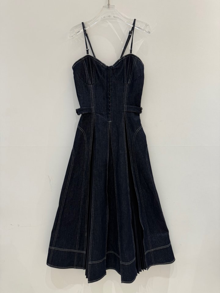 Neroli36 - Korean Women Fashion - #momslook - Pleats Denim One-piece