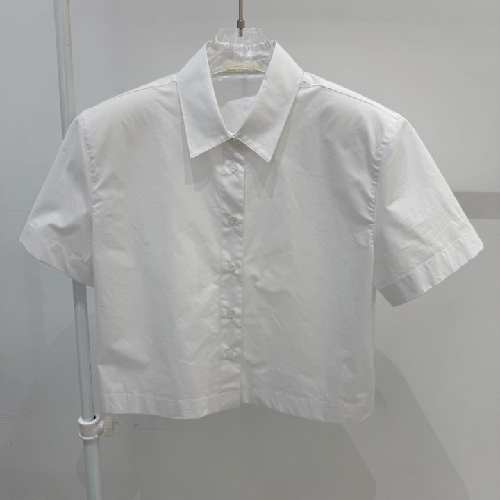 Neroli36 - Korean Women Fashion - #momslook - Silket Crop Shirt - 2