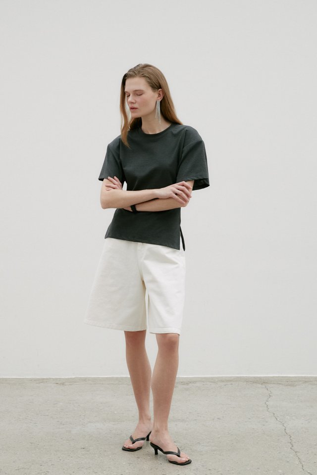 Neroli36 - Korean Women Fashion - #momslook - Craem Denim Half Pants - 10