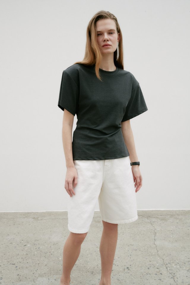 Neroli36 - Korean Women Fashion - #momslook - Craem Denim Half Pants - 6