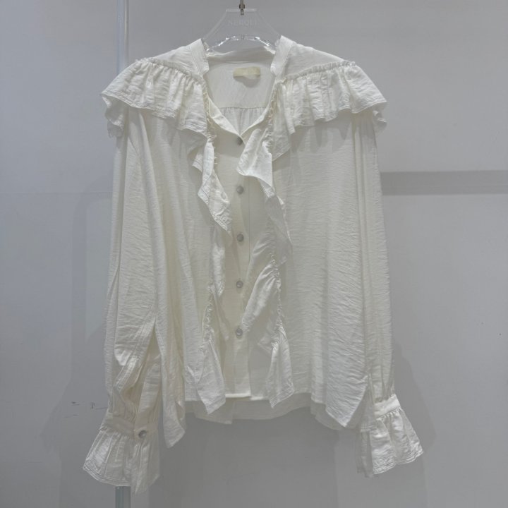 Neroli36 - Korean Women Fashion - #romanticstyle - Frill Embroidery Blouse