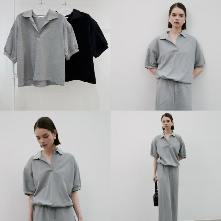 Neroli36 - Korean Women Fashion - #thatsdarling - PK Padded Tee - 5