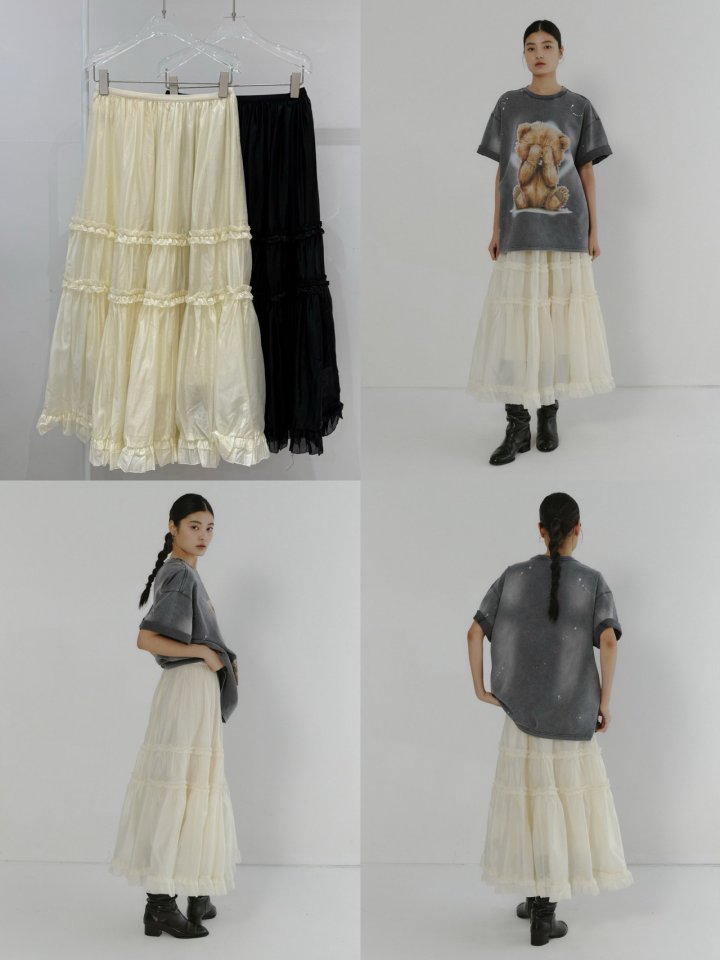 Neroli36 - Korean Women Fashion - #shopsmall - Embroidery Maxi Skirt - 4