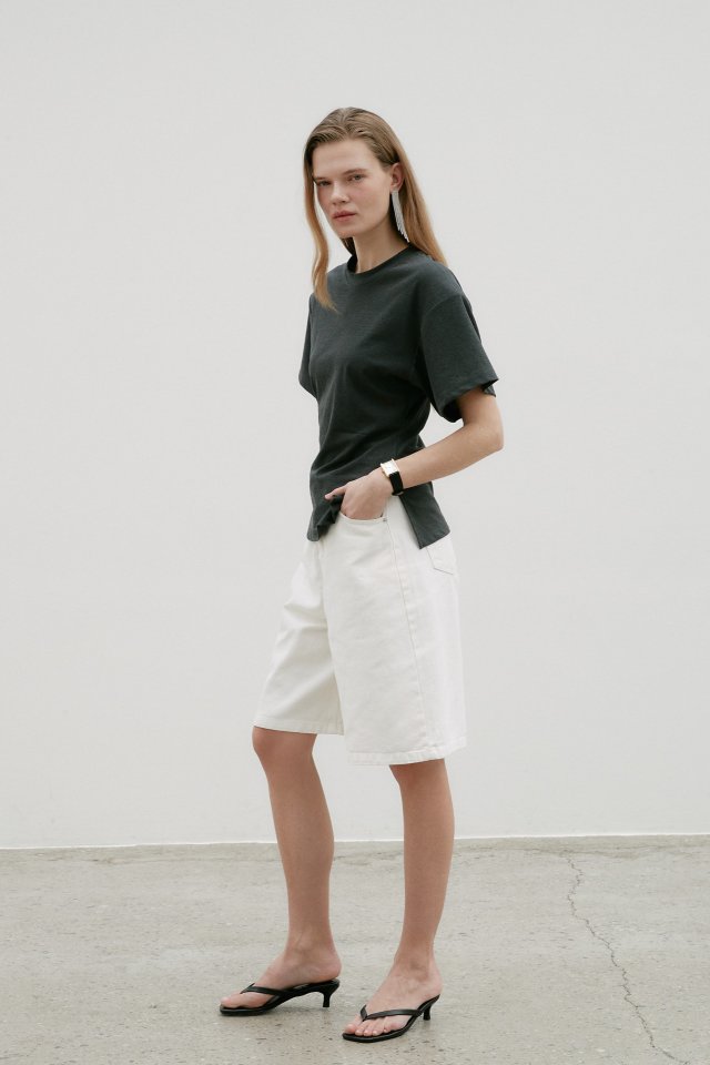 Neroli36 - Korean Women Fashion - #vintageinspired - Craem Denim Half Pants - 12