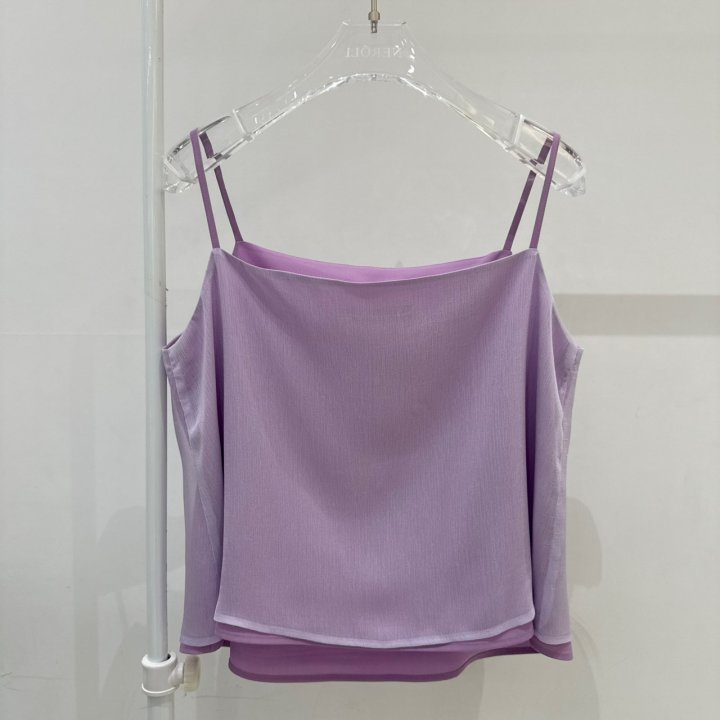 Neroli36 - Korean Women Fashion - #womensfashion - Pleats Double Sleeveless Top - 3