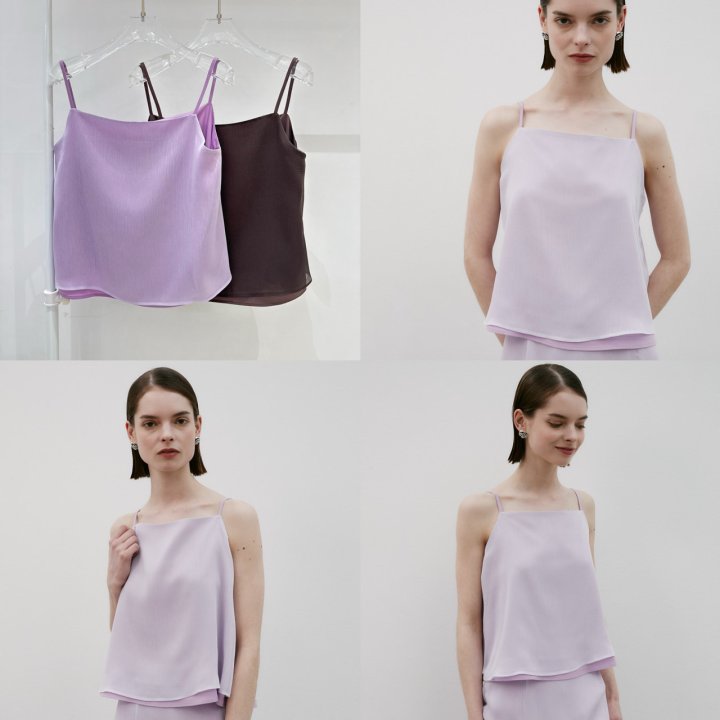 Neroli36 - Korean Women Fashion - #womensfashion - Pleats Double Sleeveless Top - 5