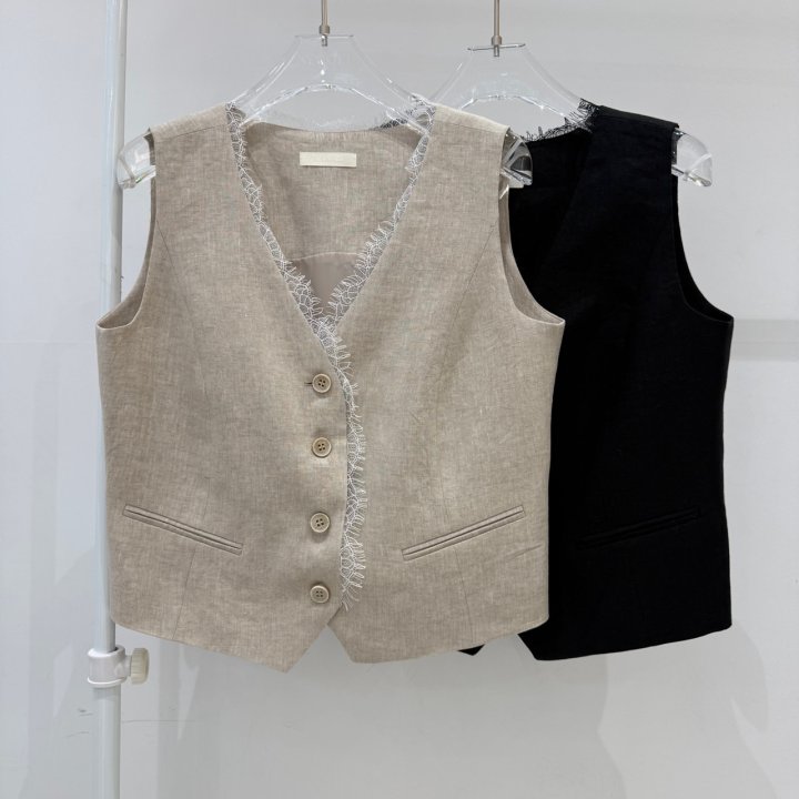 Neroli36 - Korean Women Fashion - #womensfashion - Lace Linen Vest