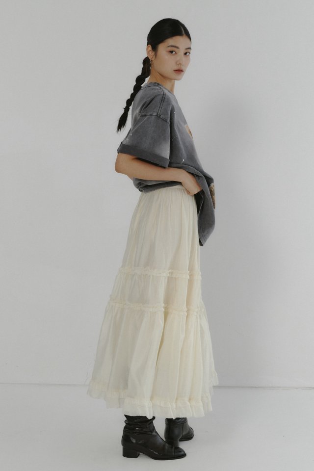 Neroli36 - Korean Women Fashion - #womensfashion - Embroidery Maxi Skirt - 7