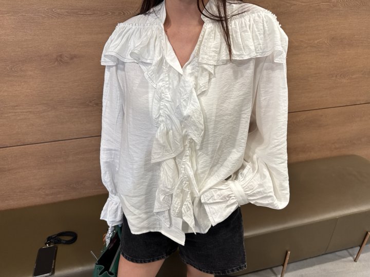 Neroli36 - Korean Women Fashion - #womensfashion - Frill Embroidery Blouse - 12