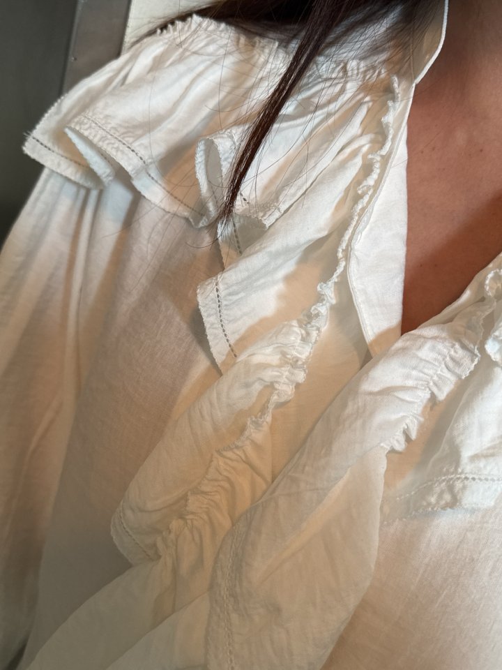 Neroli36 - Korean Women Fashion - #womensfashion - Frill Embroidery Blouse - 6