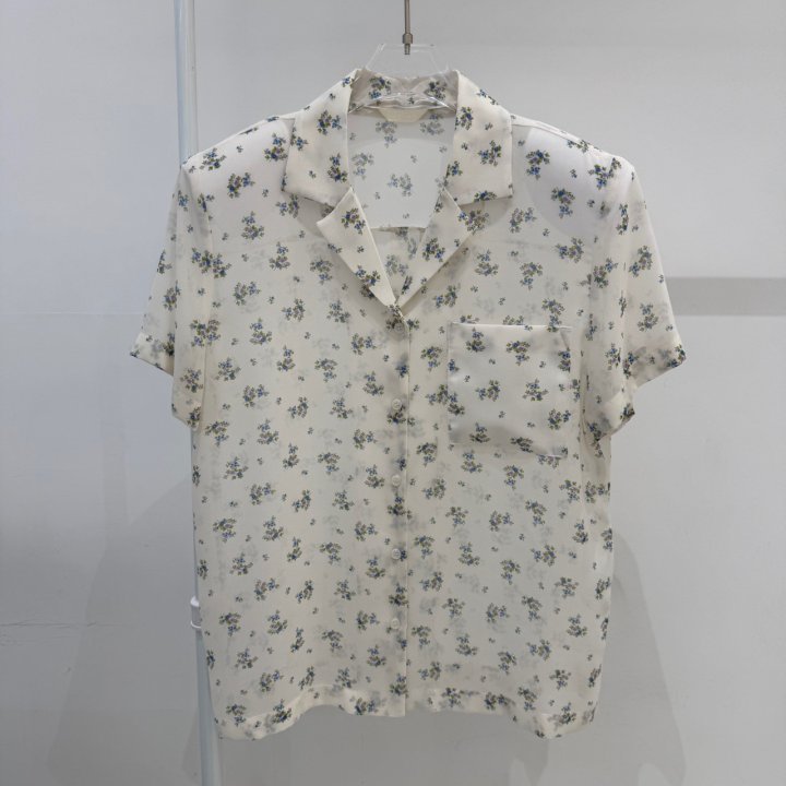Neroli36 - Korean Women Fashion - #womensfashion - Flower Padded Shirt - 2