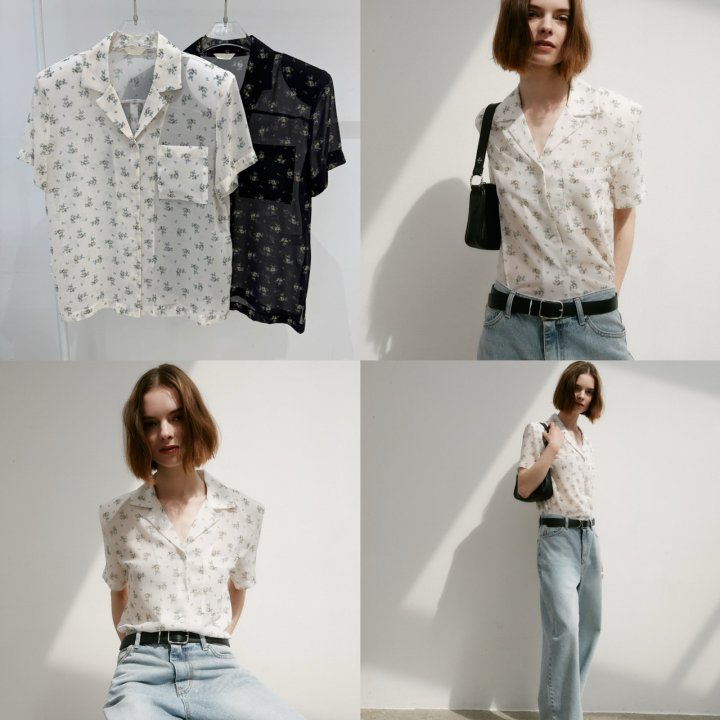 Neroli36 - Korean Women Fashion - #momslook - Flower Padded Shirt - 4