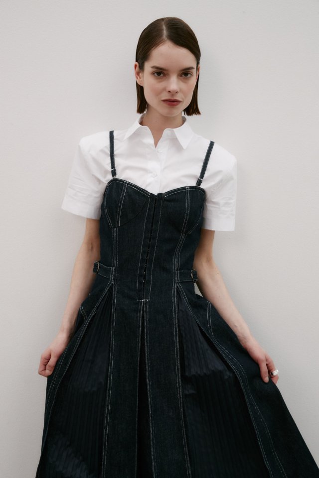 Neroli36 - Korean Women Fashion - #womensfashion - Pleats Denim One-piece - 8