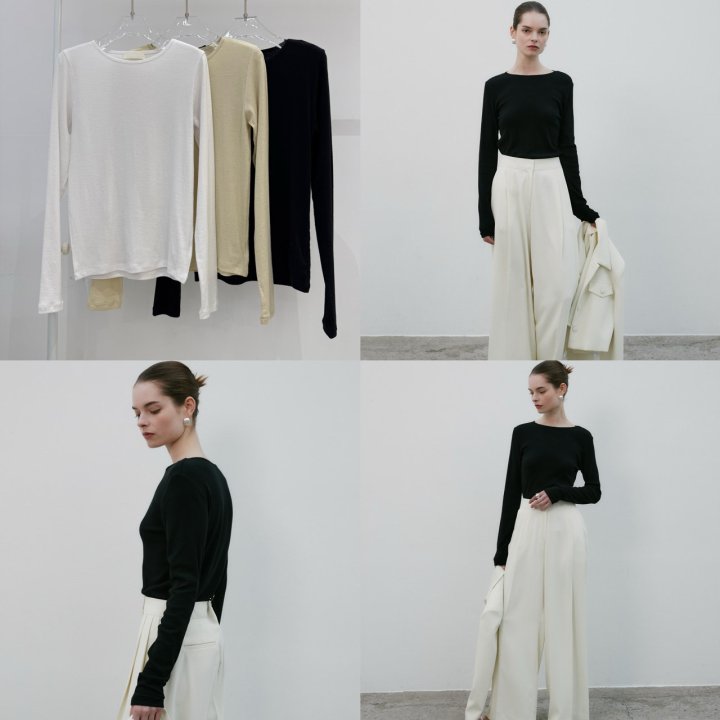 Neroli36 - Korean Women Fashion - #momslook - Slim Tee - 4