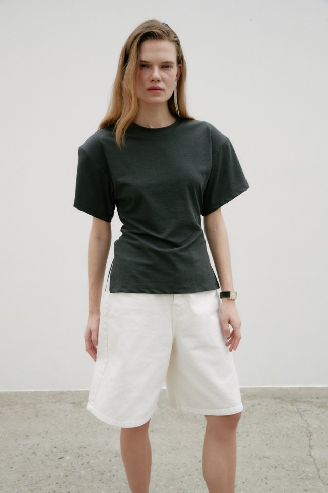 Neroli36 - Korean Women Fashion - #womensfashion - Craem Denim Half Pants - 5