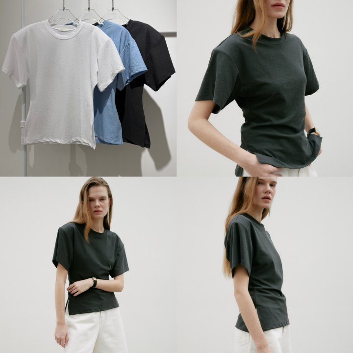 Neroli36 - Korean Women Fashion - #momslook - Dying Padded Tee - 4