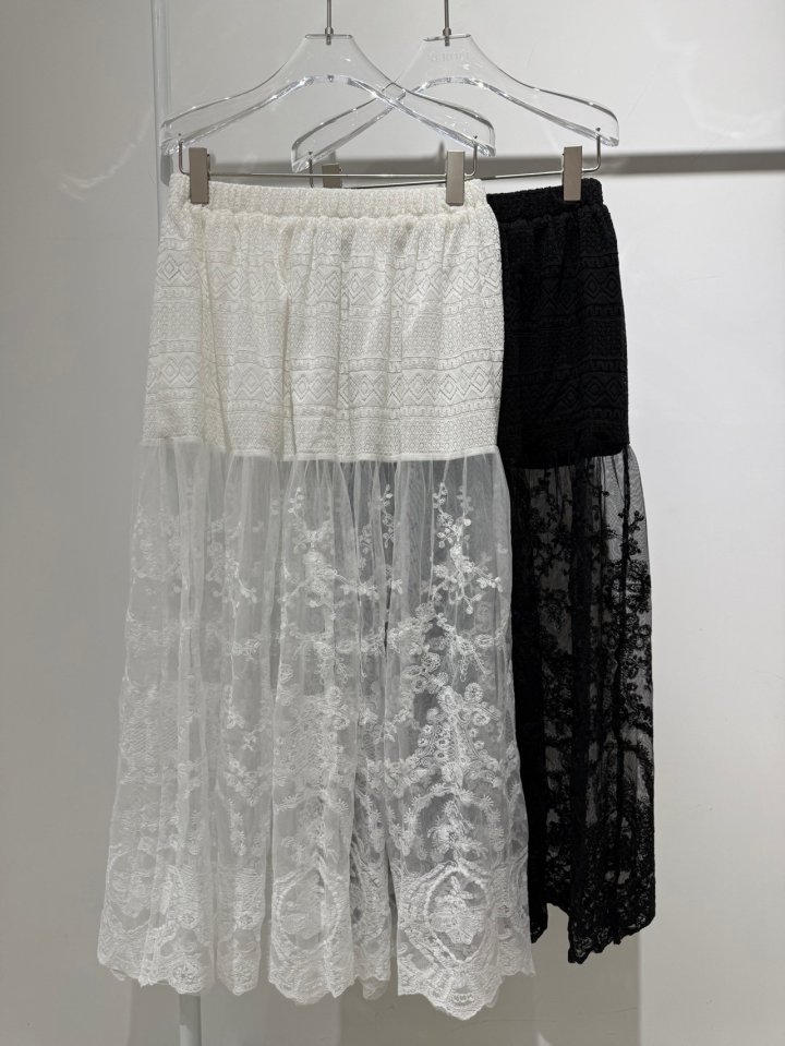 Neroli36 - Korean Women Fashion - #womensfashion - Maxi Lace Skirt