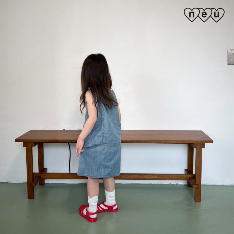 Neu - Korean Baby Fashion - #babyboutique - Round Denim One-piece - 5