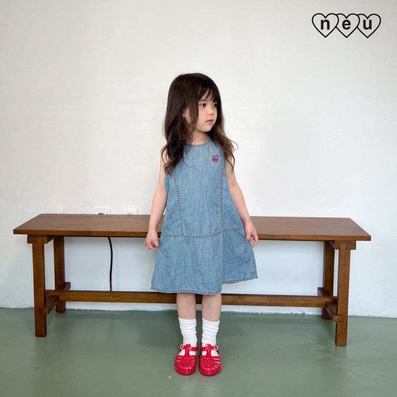 Neu - Korean Baby Fashion - #babyoutfit - Round Denim One-piece