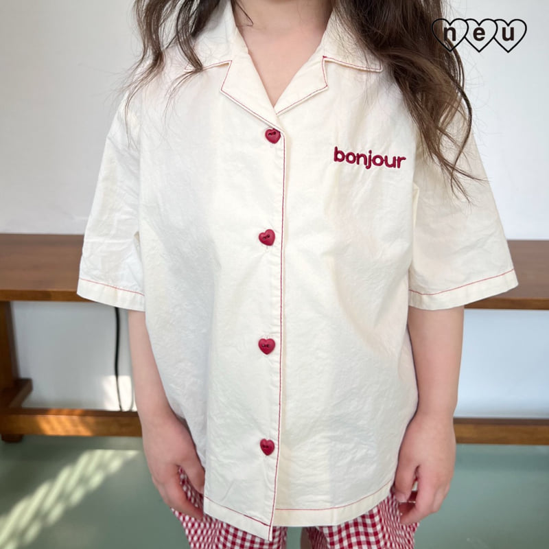 Neu - Korean Baby Fashion - #babyoutfit - Bonjour Shirt - 11