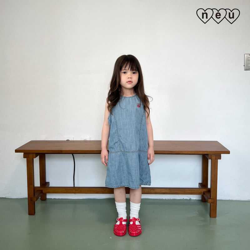 Neu - Korean Baby Fashion - #babywear - Round Denim One-piece - 2