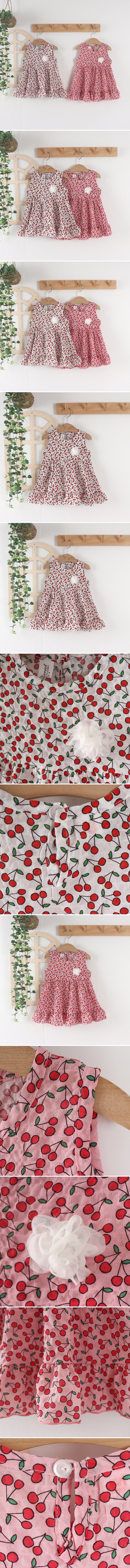 New Pierrot - Korean Children Fashion - #childrensboutique - Cherry Dress