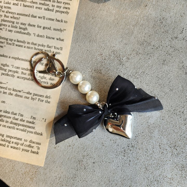 Newerly - Korean Women Fashion - #momslook - Pearl Mini Ribbon Keyring - 2